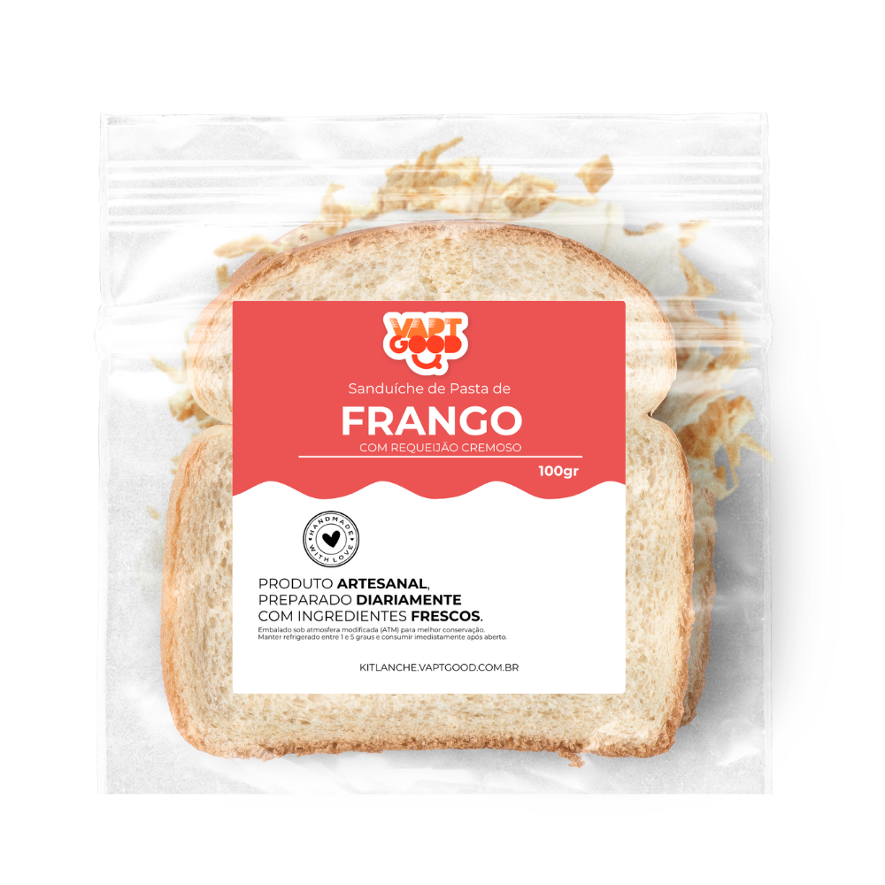 Frango com Requeijão no Pão de Forma Tradicional ~ 100g