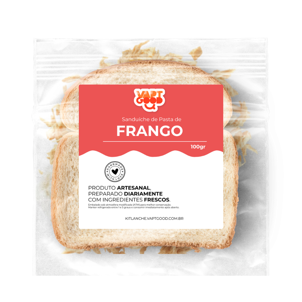Pasta de Frango no Pão de Forma Tradicional ~ 100g